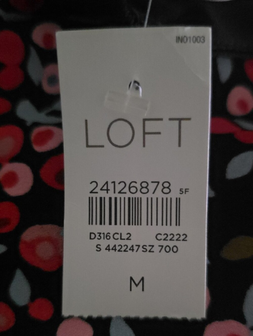 LOFT NWT Black Dress w/ Red Berry and Light Blue Print - Picture 8 of 8